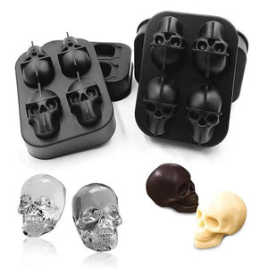 3D Skull Silicone Jello Ice Mold Flexible Cube Maker