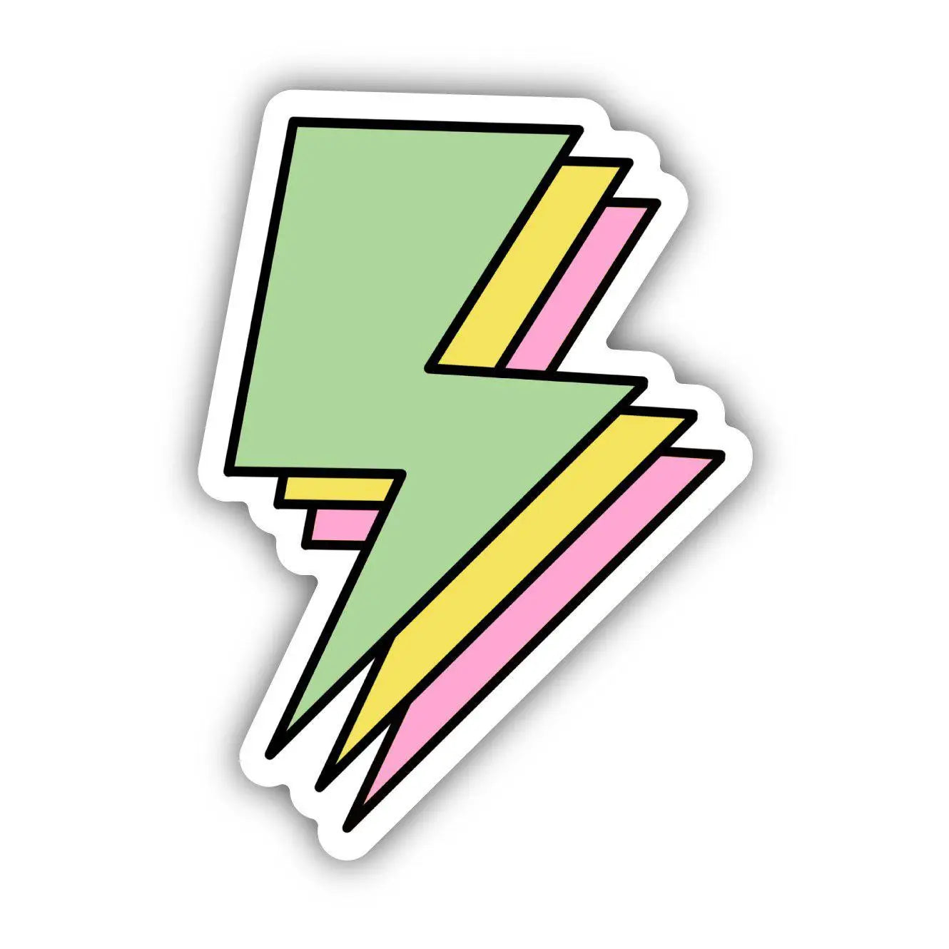 Multicolor Triple Lightning Bolt Aesthetic Sticker