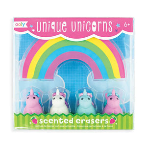 Unique Unicorns Scented Erasers - Set of 5