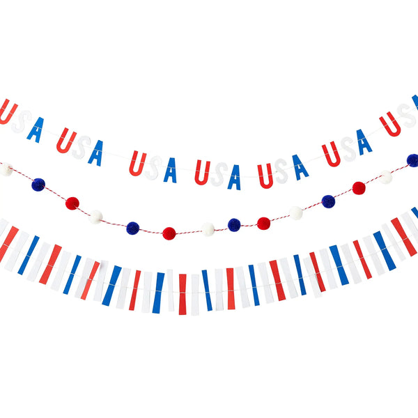 Stars and Stripes Ticker Tape Mini Banner Set