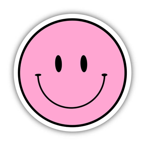 Pink Smiley Face Aesthetic Sticker