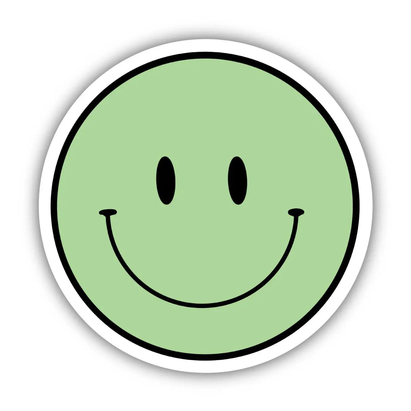 Green Smiley Face Aesthetic Sticker