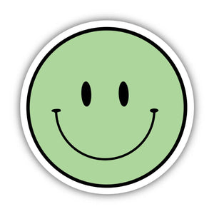 Green Smiley Face Aesthetic Sticker