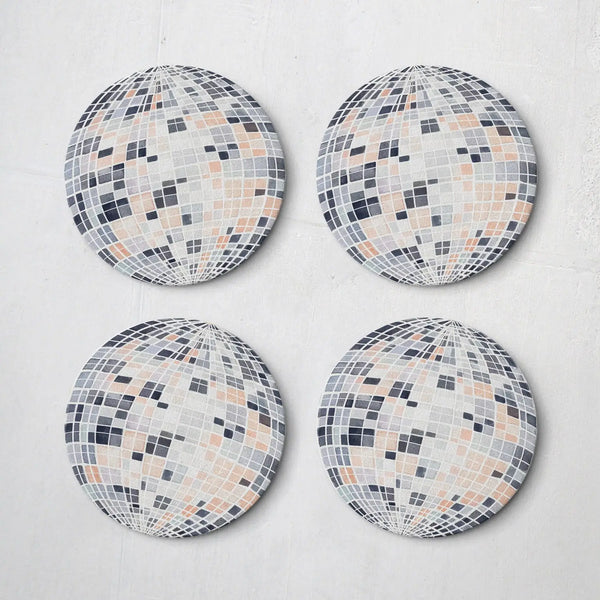 Disco Ball Reusable Chipboard Coasters