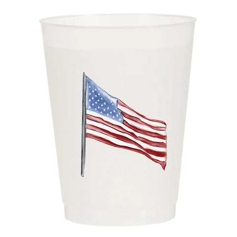 American Flag Watercolor Reusable Cups - Set of 10