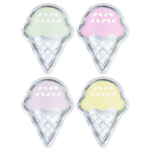 Ice Cream Cone Party Plates - Large