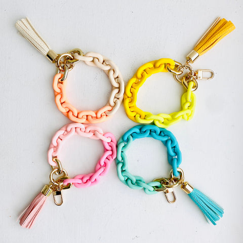 Boho Acrylic Wristlet Key Ring