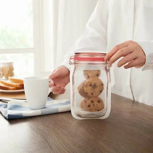 10pcs Mason Jar Zipper Bag Food Storage