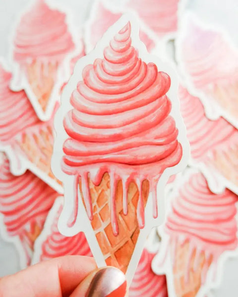 Drippy Ice Cream Cone Sticker