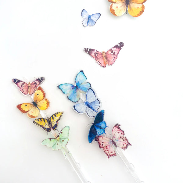 Rainbow Butterflies Assorted Set Acrylic Stir Sticks