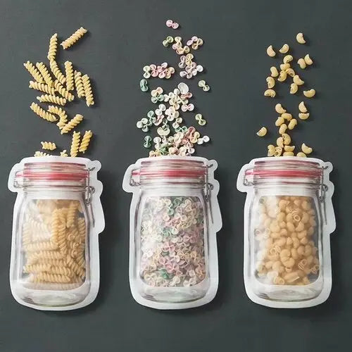 10pcs Mason Jar Zipper Bag Food Storage