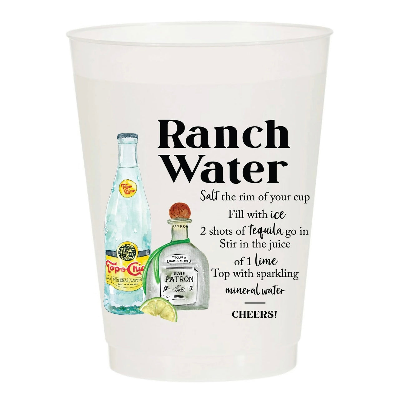 Ranch Water Watercolor Reusable Cups - Set of 6