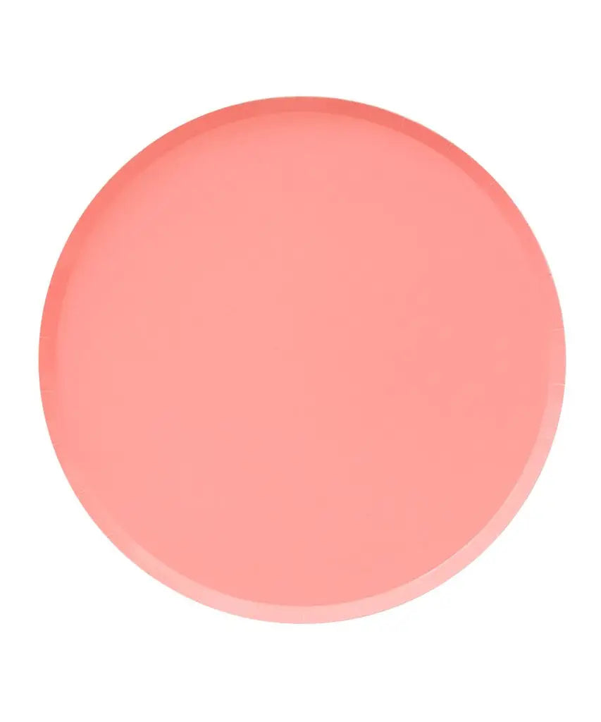 Large Low Rim Plates - Neon Coral