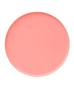 Large Low Rim Plates - Neon Coral