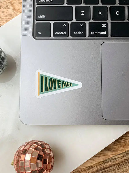 I Love Me Banner Sticker