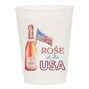 Rose in The USA Watercolor Reusable Cups - Set of 10